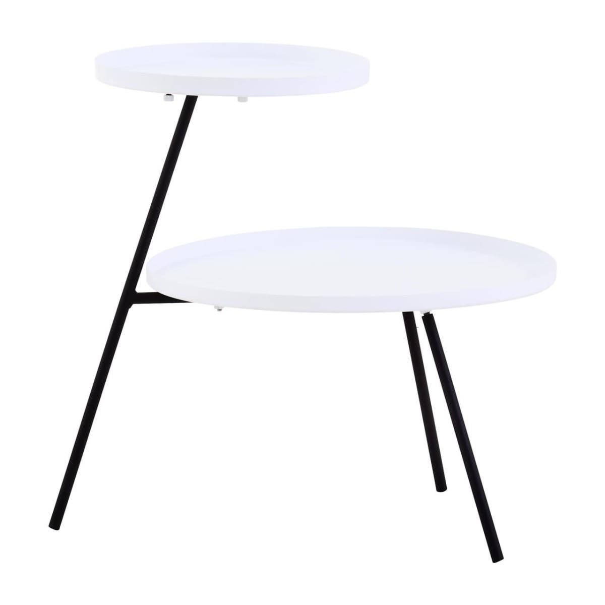 Trosa Two Shelf White and Black Side Table