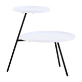 Trosa Two Shelf White and Black Side Table
