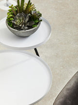 Trosa Two Shelf White and Black Side Table