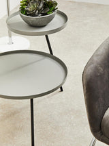 Trosa Two Shelf Grey and Black Side Table