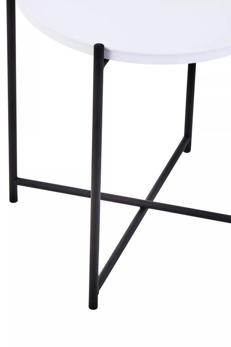 Trosa Side Table with Round White Top