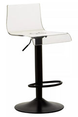 Acrylic and Black Metal Bar Stool