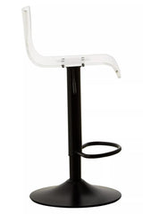 Acrylic and Black Metal Bar Stool