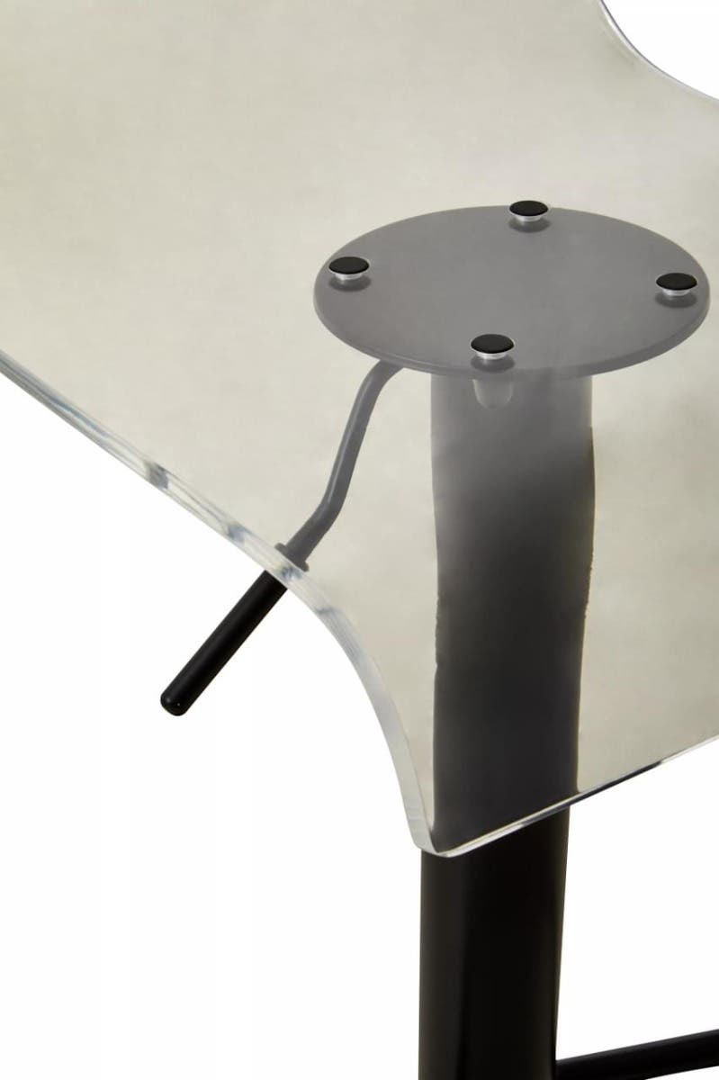 Acrylic and Black Metal Bar Stool