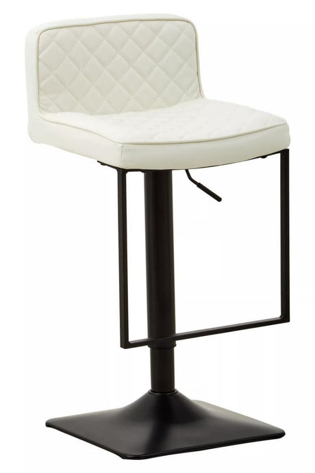 Baina White Leather Effect and Black Base Bar chair