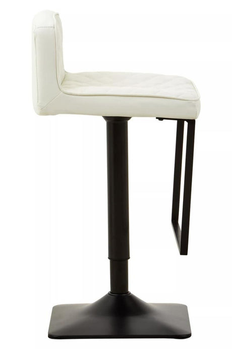 Baina White Leather Effect and Black Base Bar chair