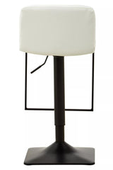 Baina White Leather Effect and Black Base Bar chair