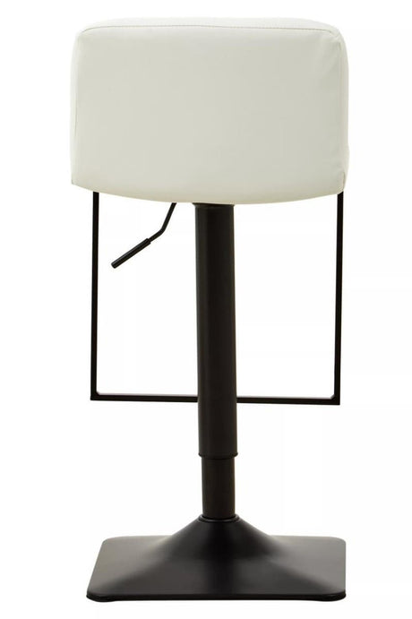 Baina White Leather Effect and Black Base Bar chair