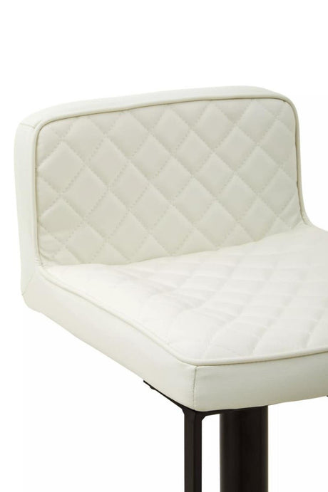 Baina White Leather Effect and Black Base Bar chair