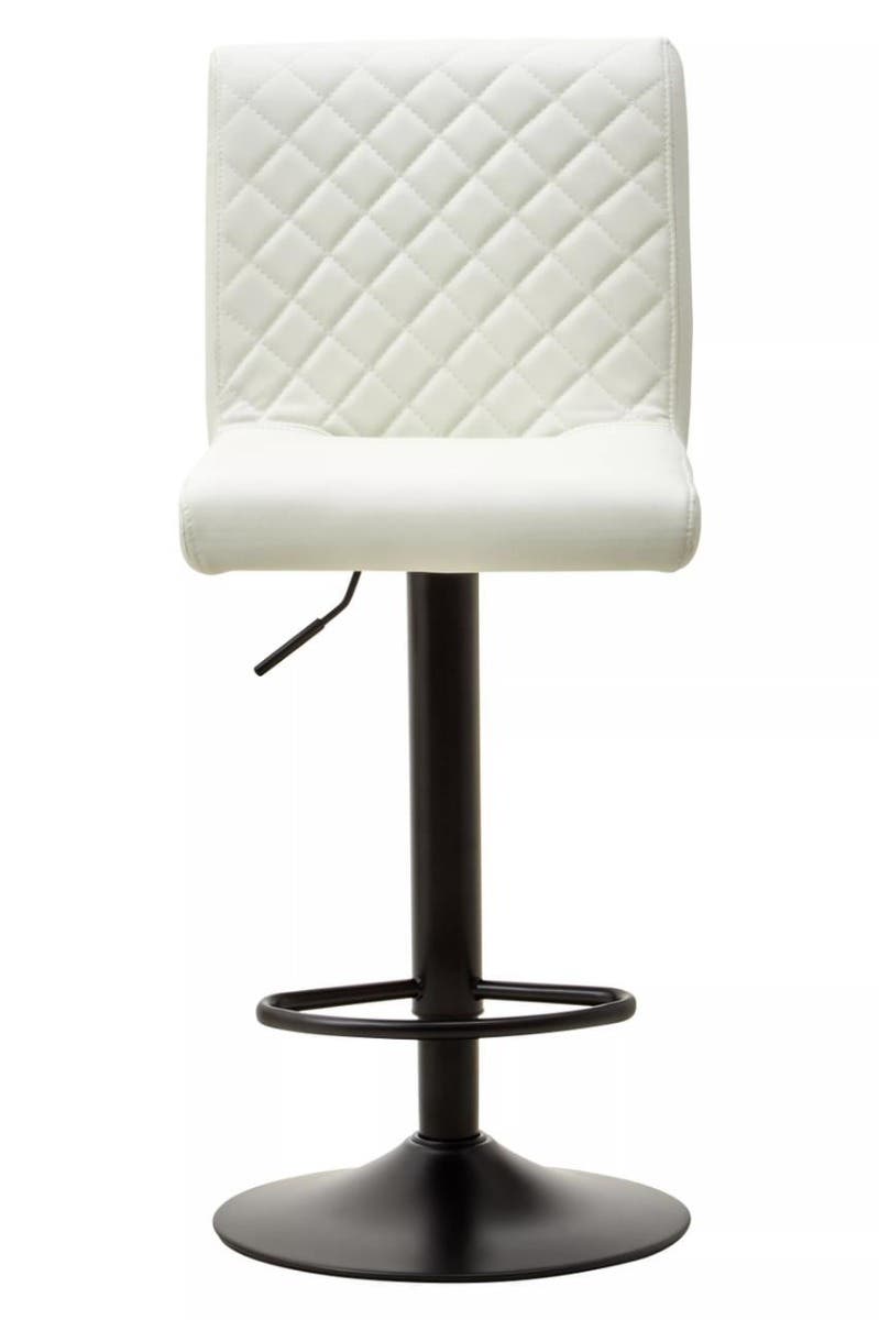 Baina High Back White Leather Effect Bar Chair