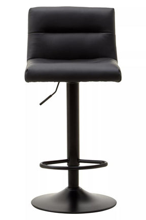 Baina Black Leather Effect Bar Stool