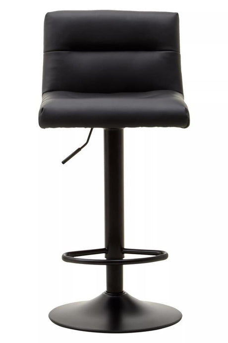Baina Black Leather Effect Bar Stool