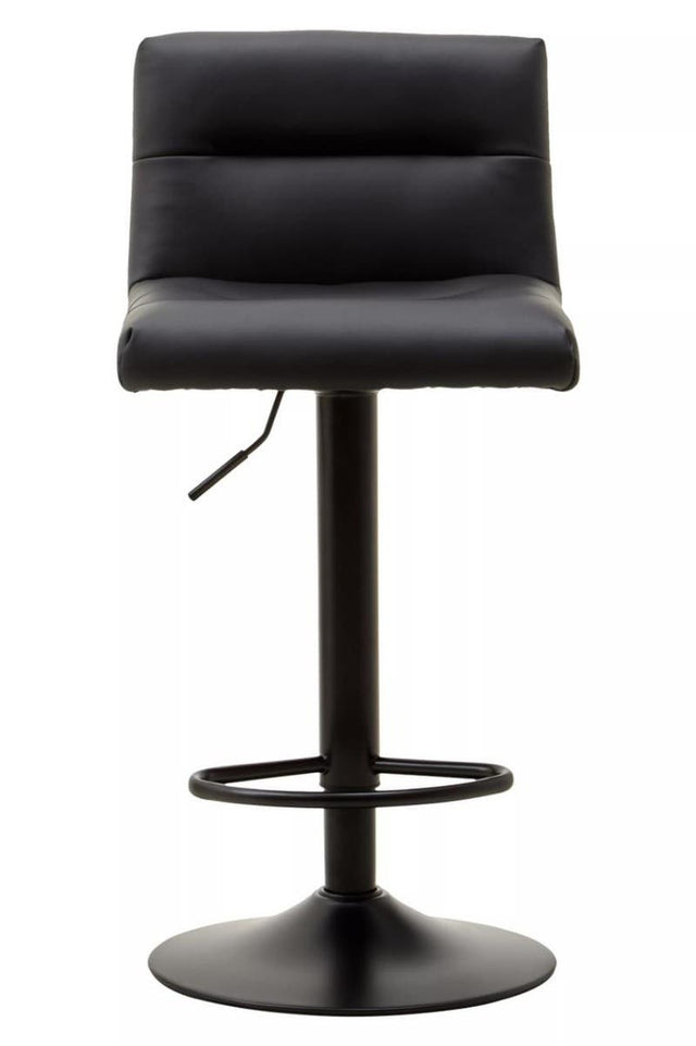 Baina Black Leather Effect Bar Stool