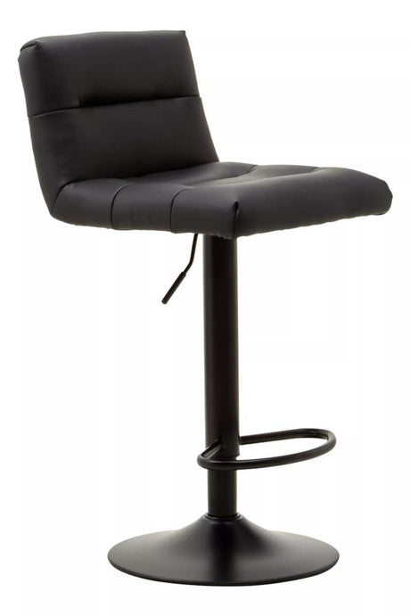 Baina Black Leather Effect Bar Stool