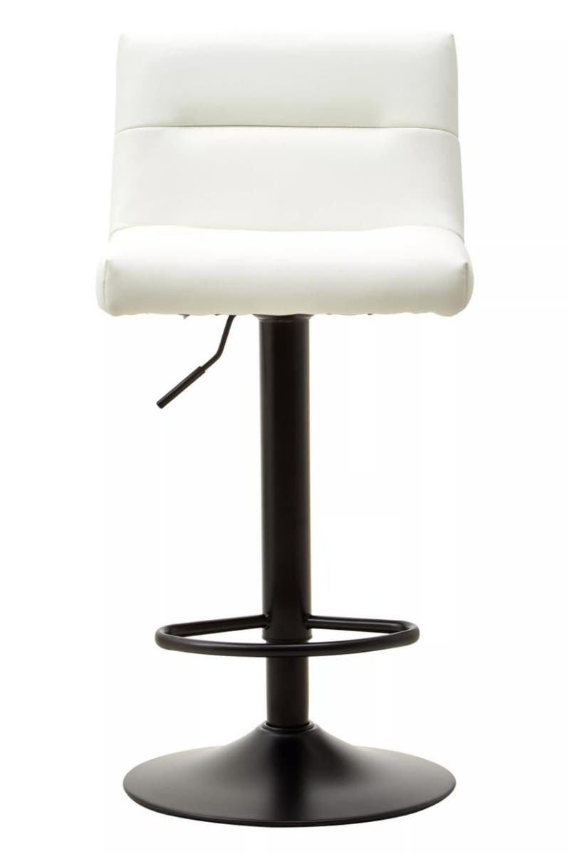 Baina White Leather Effect Bar Stool