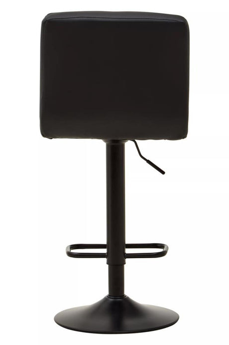 Baina Black Leather Effect Quilted Bar Stool