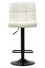 Baina White Leather Effect Quilted Bar Stool