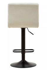 Baina White Leather Effect Quilted Bar Stool