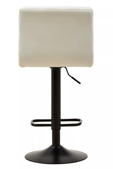 Baina White Leather Effect Quilted Bar Stool
