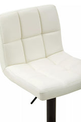 Baina White Leather Effect Quilted Bar Stool