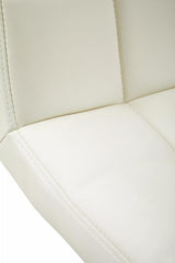 Baina White Leather Effect Quilted Bar Stool