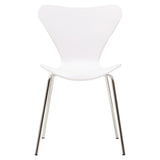Laila White Seat And Silver Chrome Legs Dining Chair