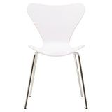 Laila White Seat And Silver Chrome Legs Dining Chair