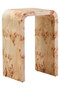 Mota Burl Wood Design Curved Side Table