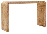 Mota Burl Wood Design Curved Console Table