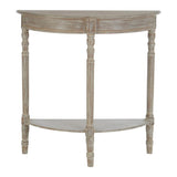 Heritage Natural Wash Half Moon Wooden Console Table MOB