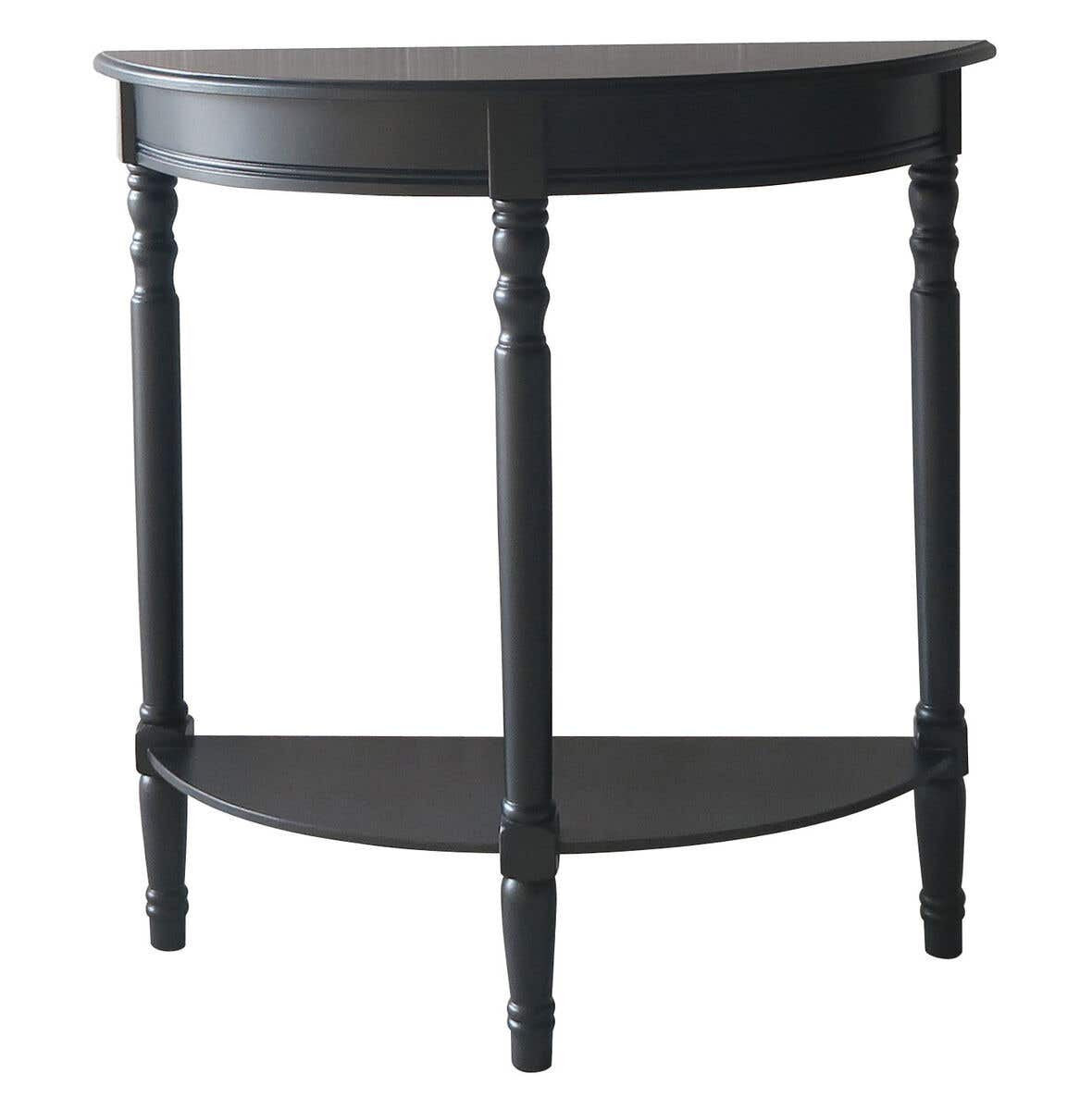 Heritage Black Half Moon Wooden Console Table MOB
