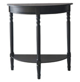 Heritage Black Half Moon Wooden Console Table MOB