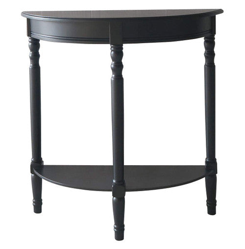 Heritage Black Half Moon Wooden Console Table MOB