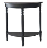 Heritage Black Half Moon Wooden Console Table MOB