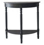 Heritage Black Half Moon Wooden Console Table MOB