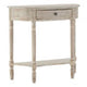 Heritage Natural Wash Half Moon Wooden Console Table with 1 Drawer