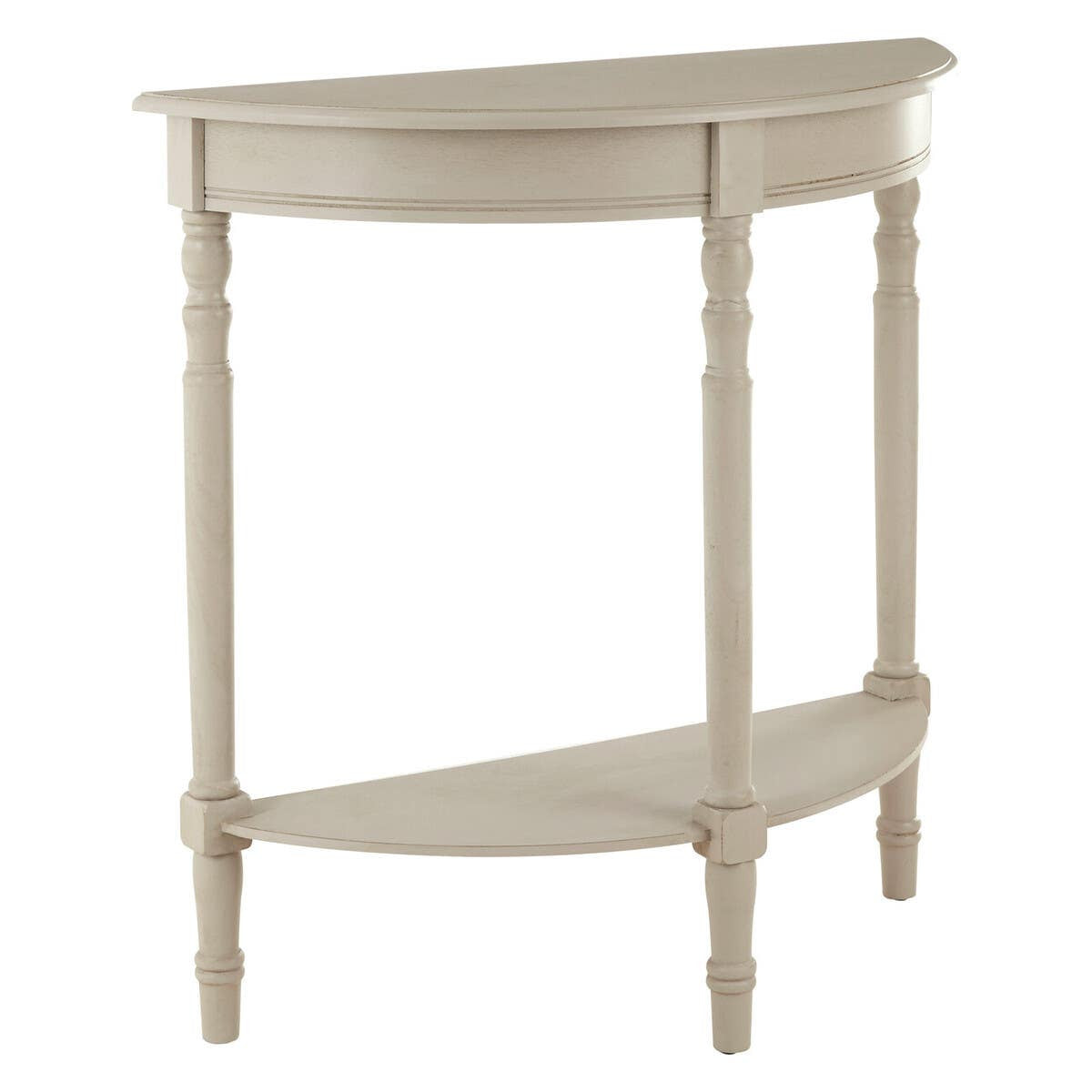 Heritage Half Moon Grey Putty Wooden Console Table MOB