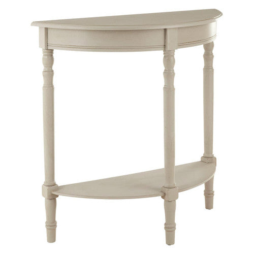 Heritage Half Moon Grey Putty Wooden Console Table MOB