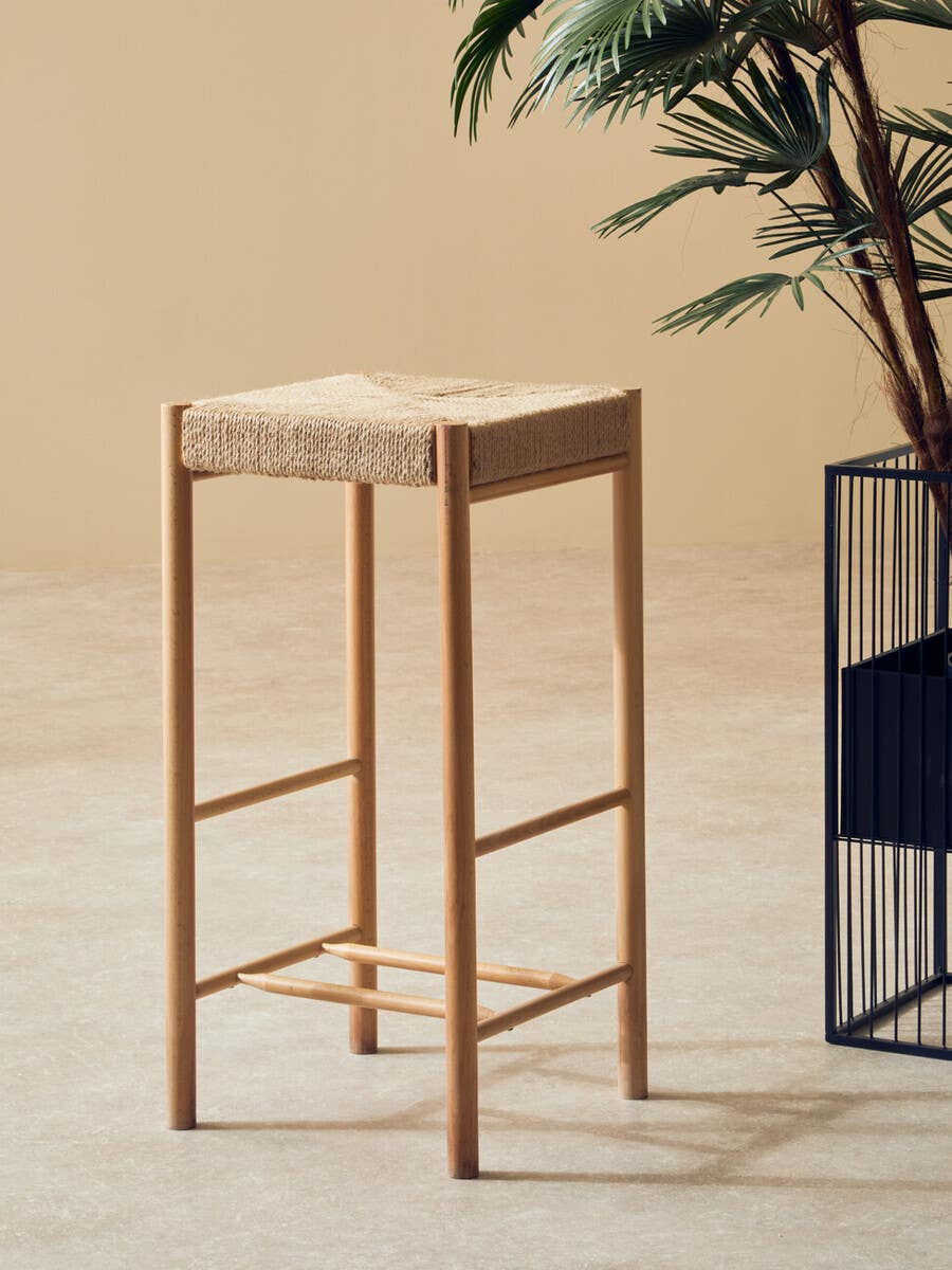 Bandar Natural Wood Bar Stool