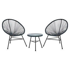 Miami Grey Rattan 3 Piece Patio Set
