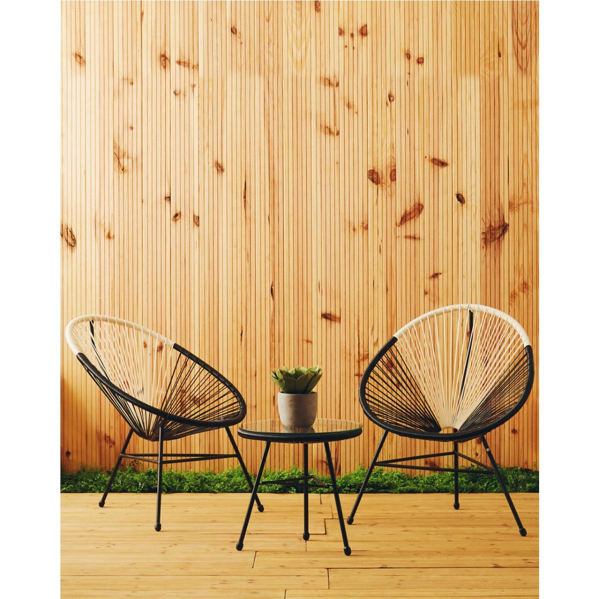 Miami Dual Tone Rattan 3 Piece Patio Set