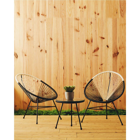 Miami Dual Tone Rattan 3 Piece Patio Set