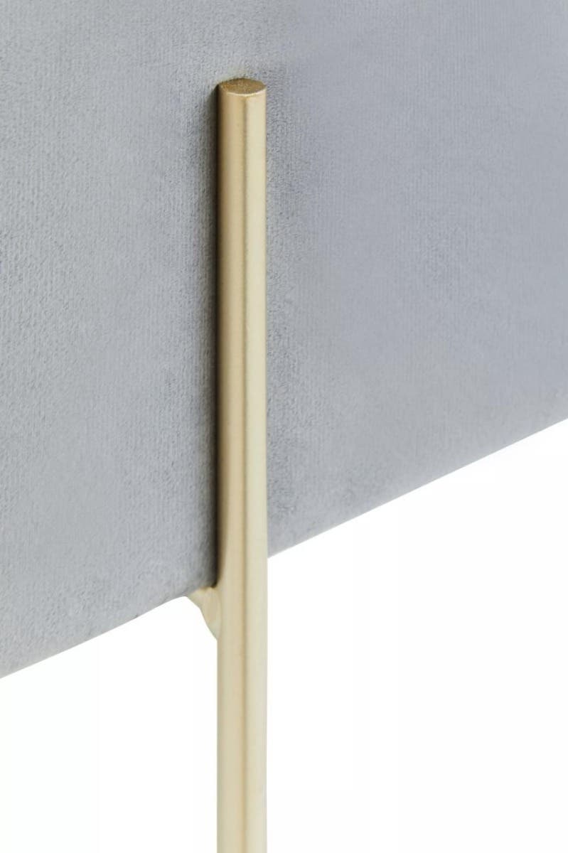 Hayes Square Grey Velvet Stool