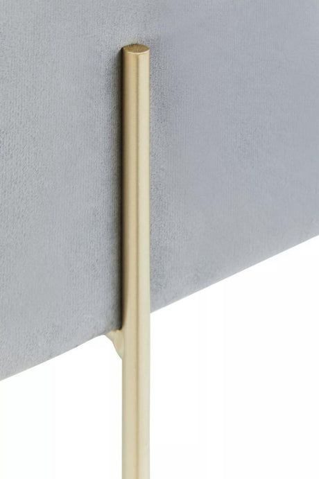 Hayes Square Grey Velvet Stool