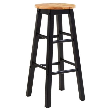 Chester Wood Black and natural Kitchen/Bar Stool