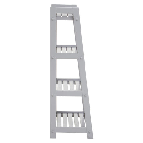 Chester Wood Four Tier Grey Shelf Unit