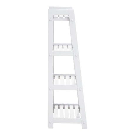 Chester Wood Four Tier White Shelf Unit