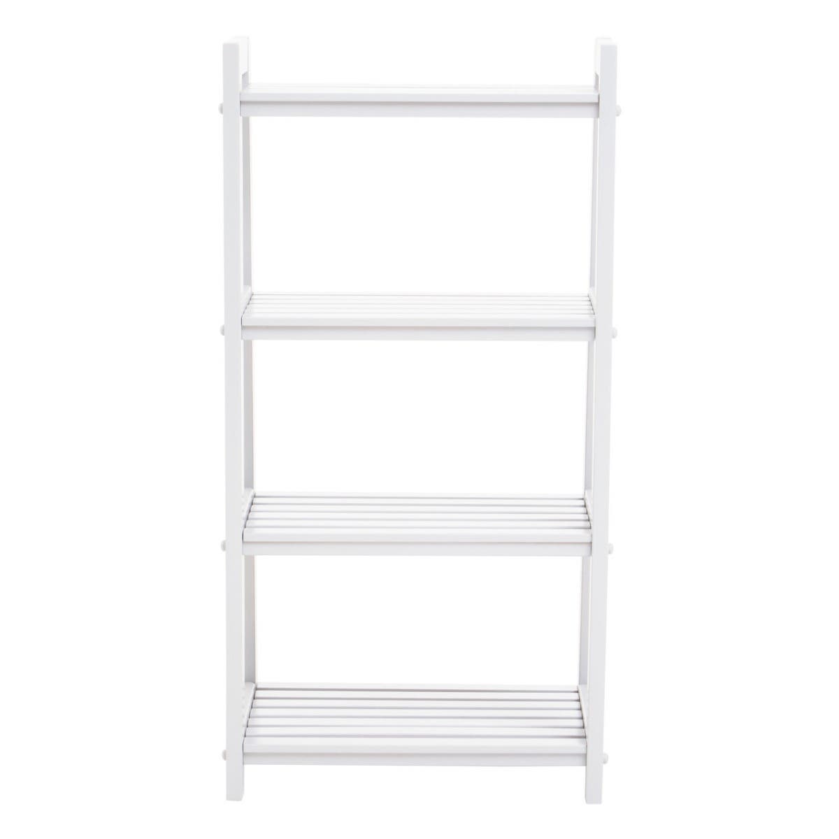 Chester Wood Four Tier White Shelf Unit