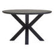 Salford Black Wood Veneer Round Dining Table With Metal Legs