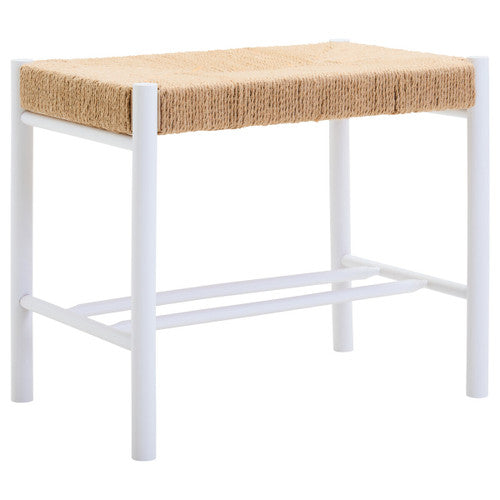 Bandar Small Natural Rope and White Wood Bench